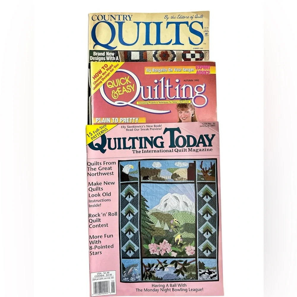 Vintage Quilting Magazine Collection Lot of Three 1990s Patterns